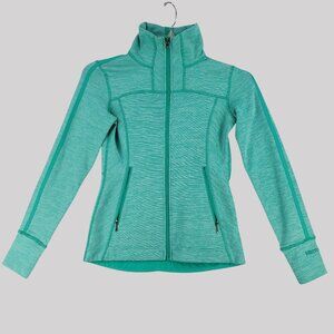 Marmot green zip up cozy fleece lined jacket with pockets Womens XS